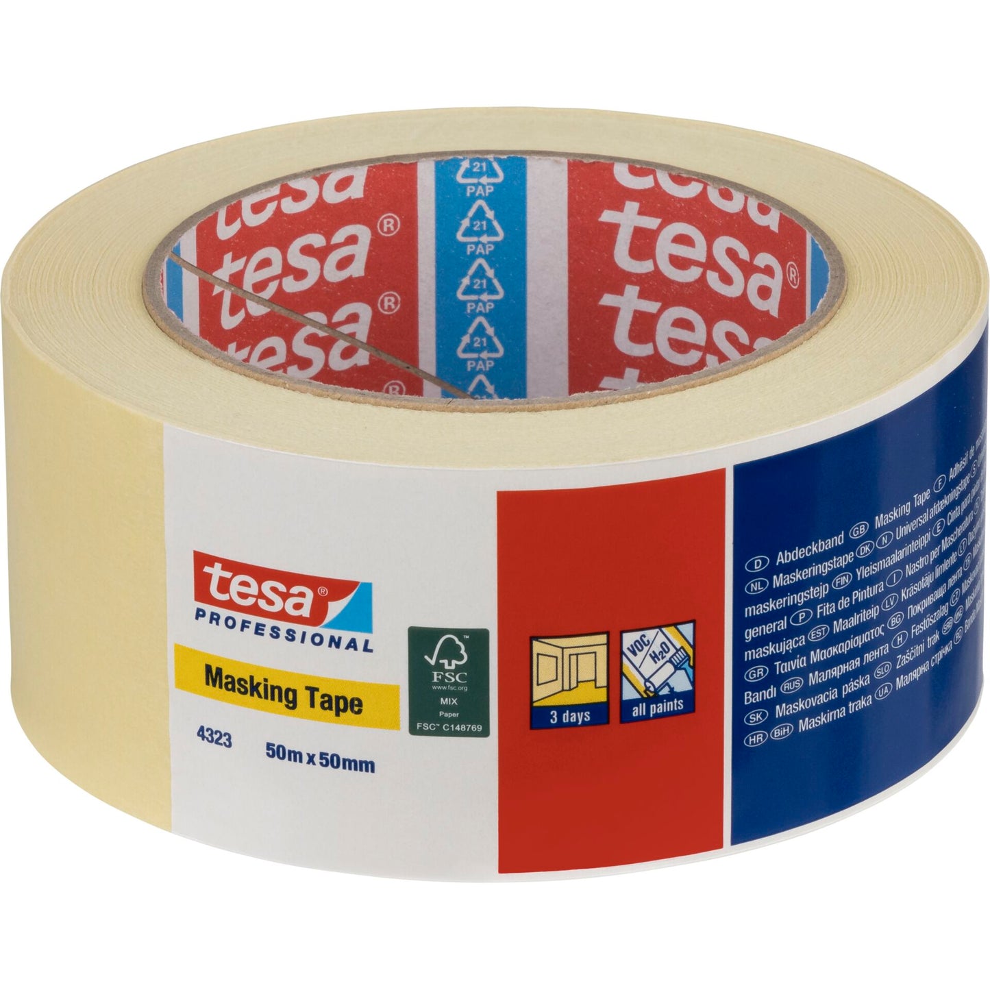 Tesa Paper Masking Tape 50mx50mm Standard beige 04323