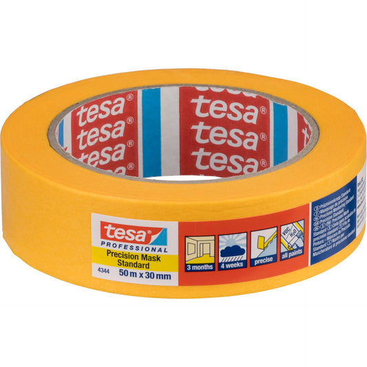 Tesa Masking Tape 50m x 30mm Stand.Prec. yellow 04344