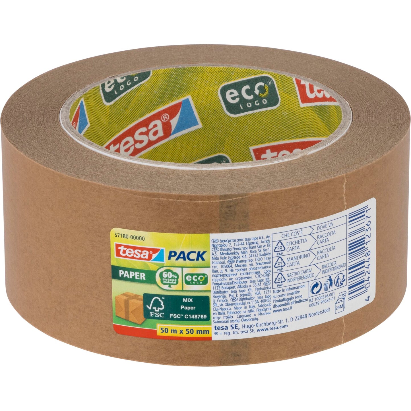 Tesa Packaging Tape 50m x 50mm Paper eco brown 57180