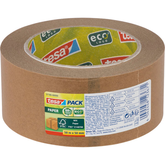 Tesa Packaging Tape 50m x 50mm Paper eco brown 57180