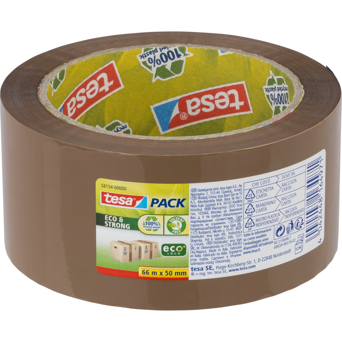 Tesa Packaging Tape 66m x 50mm Eco&Strong brown 58154