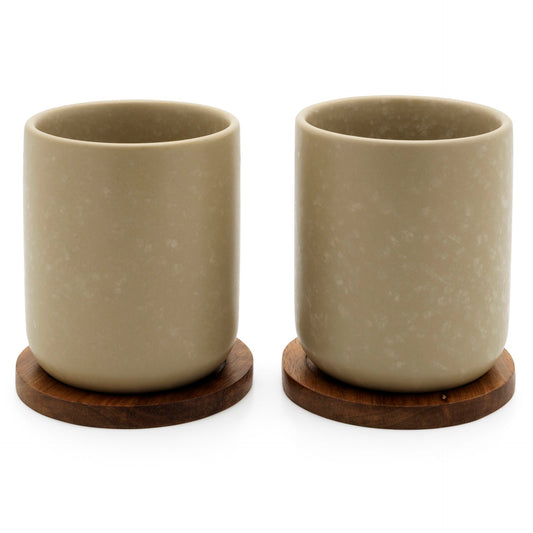 1x2 Bredemeijer Teebecher Umea 200ml beige m.Untersetzer 142025