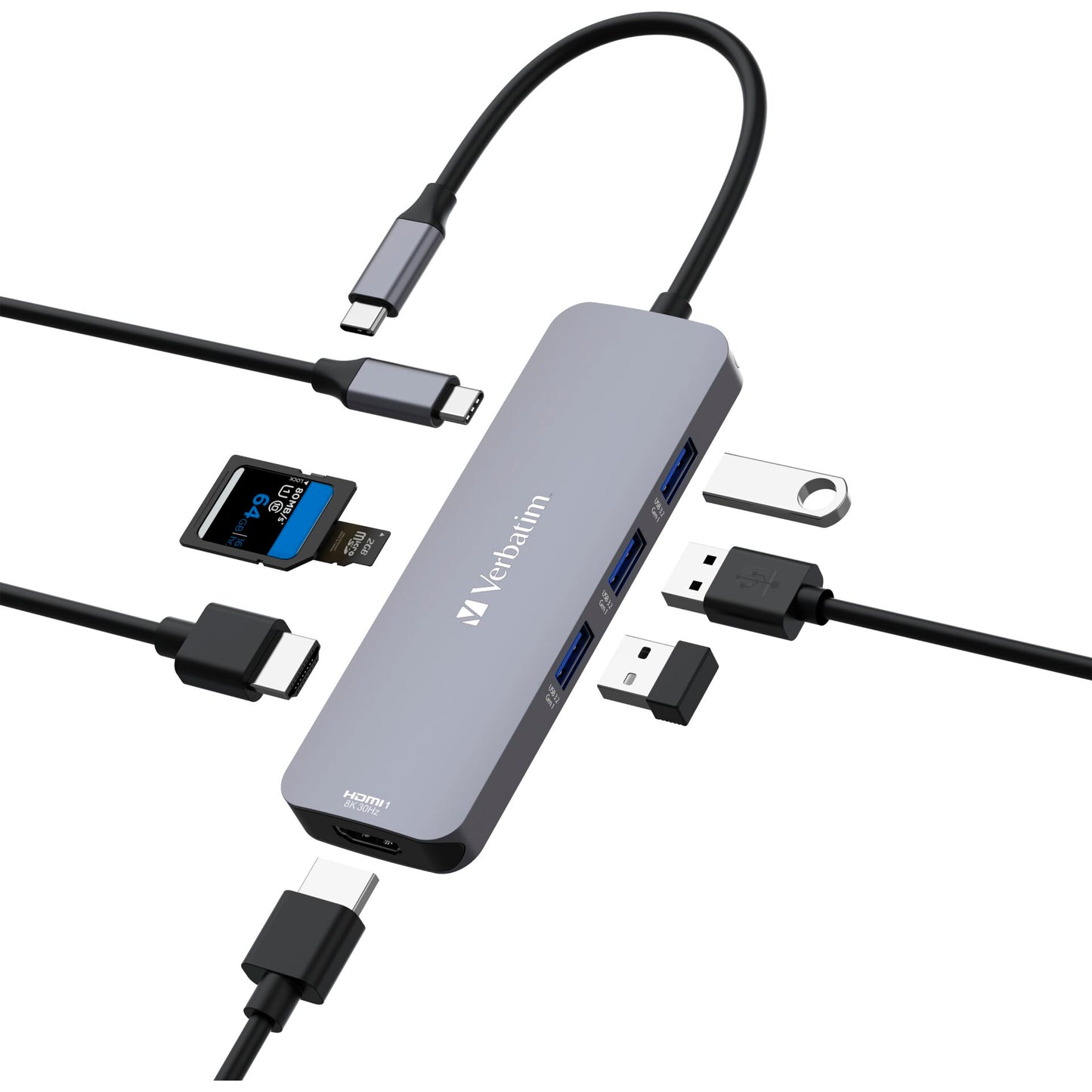 Verbatim USB-C Pro Multiport Hub 8 Port CMH-08              32151