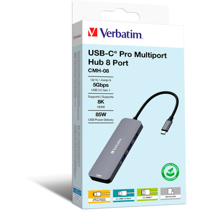 Verbatim USB-C Pro Multiport Hub 8 Port CMH-08              32151