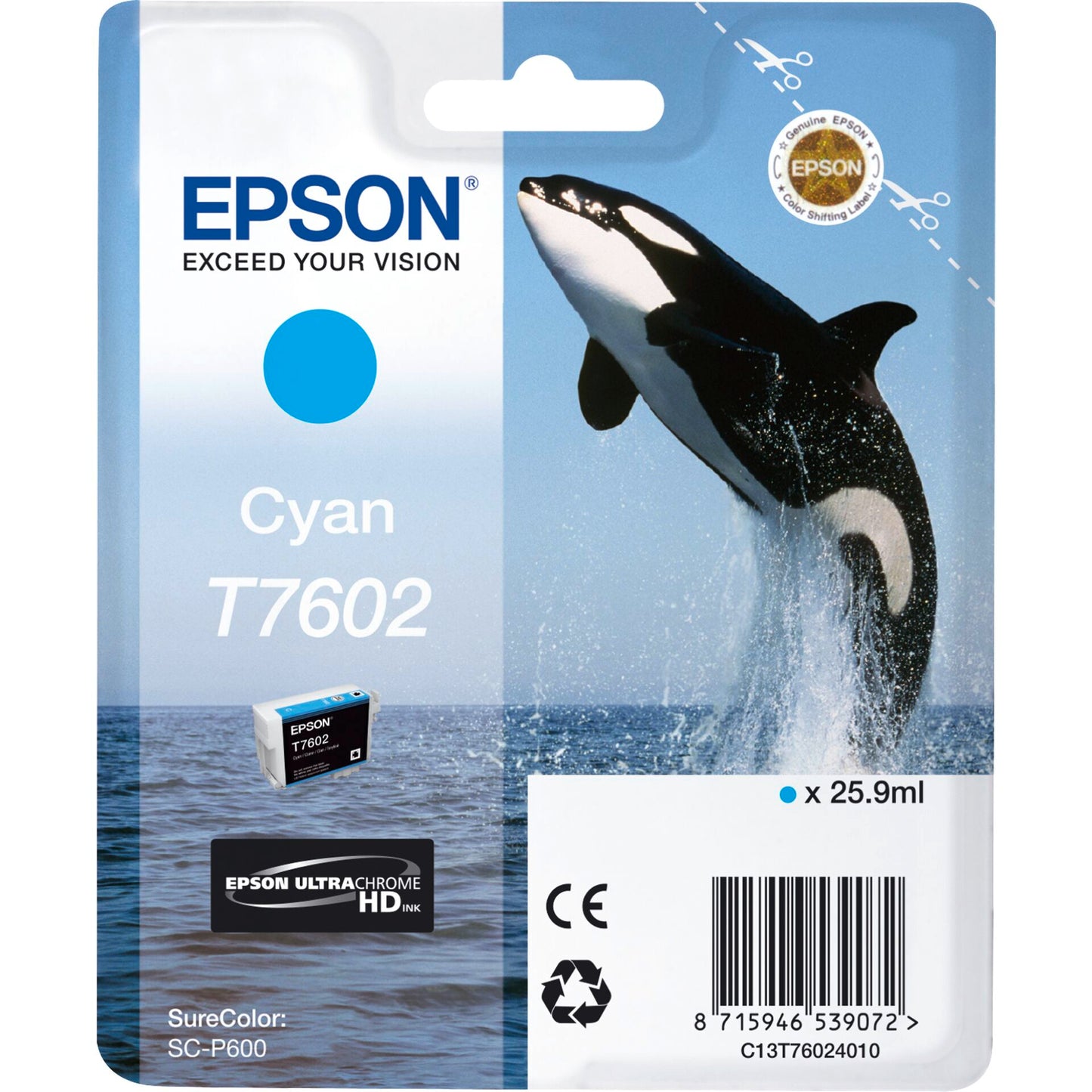 Epson ink cartridge cyan T 7602