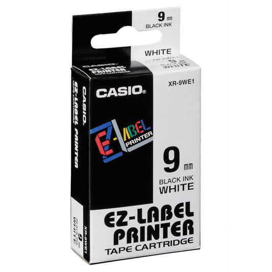Casio XR-9 WE 9 mm black on white