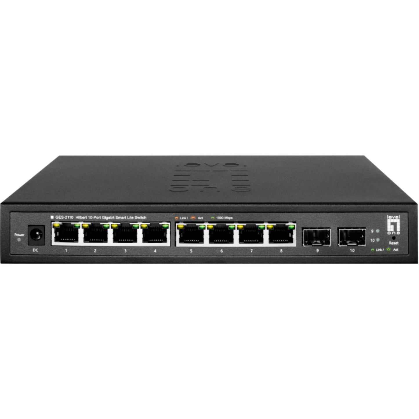 Level One GES-2110 black Hilbert 10Port Gb Smart Lite