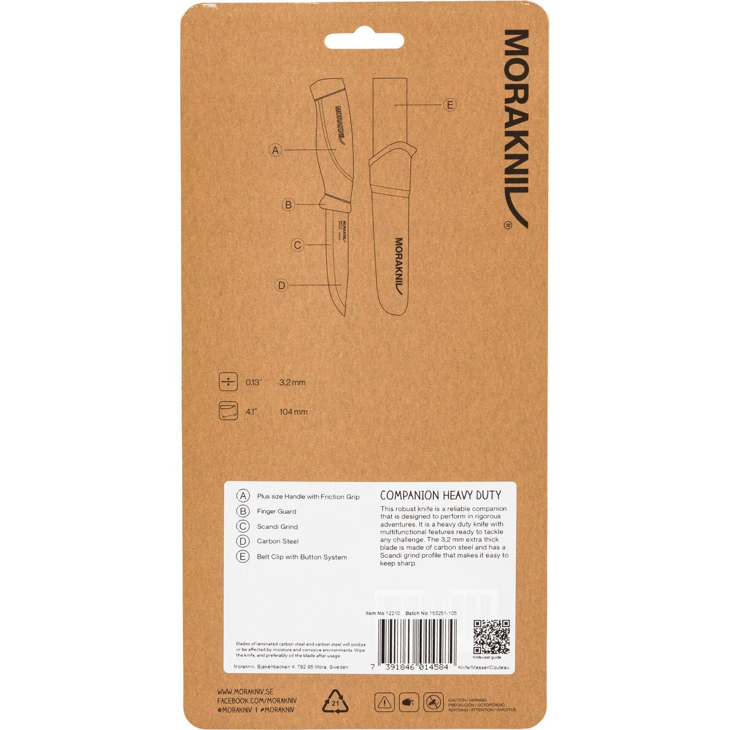 Morakniv Companion Knife Heavy Duty Military Green