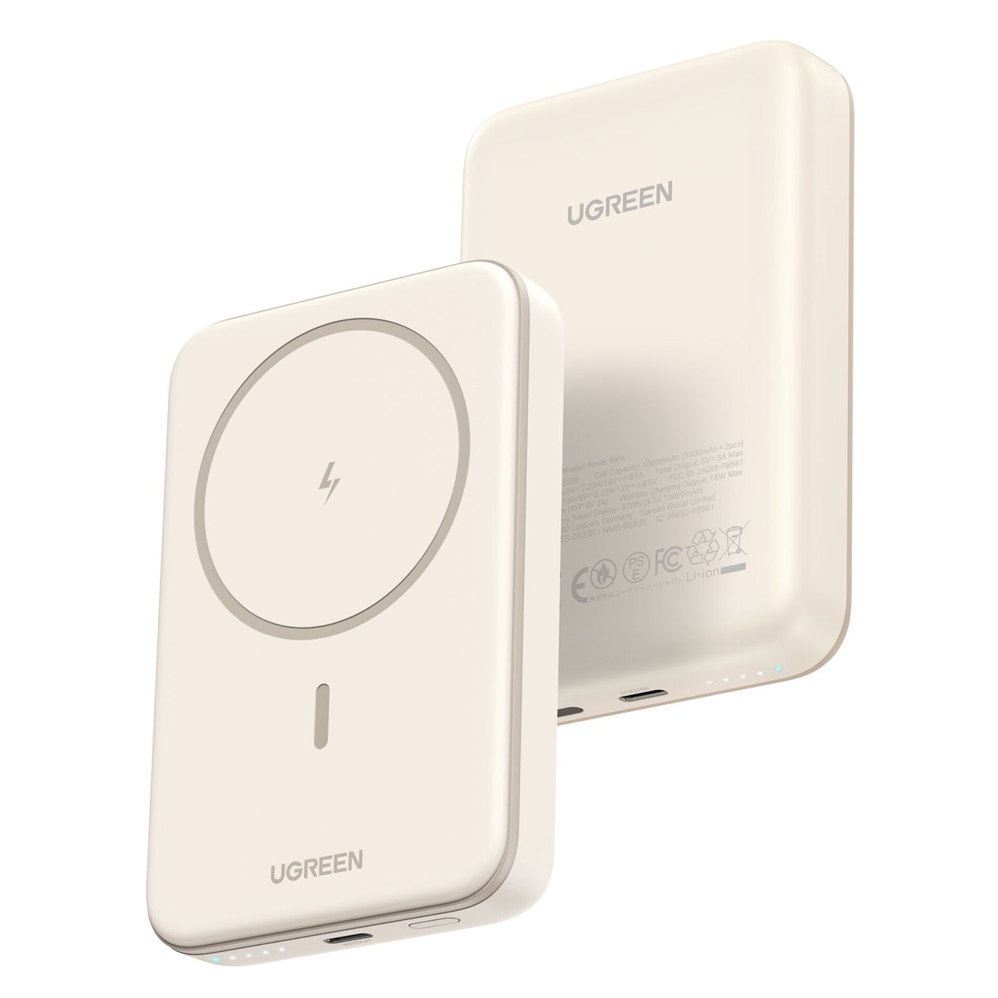 UGREEN 10000mAh Mini Powerbank Wireless 20W with MagSafe white