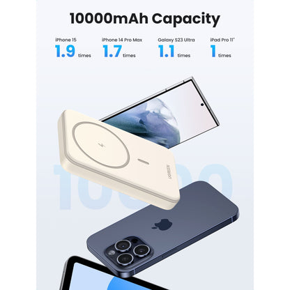 UGREEN 10000mAh Mini Powerbank Wireless 20W with MagSafe white
