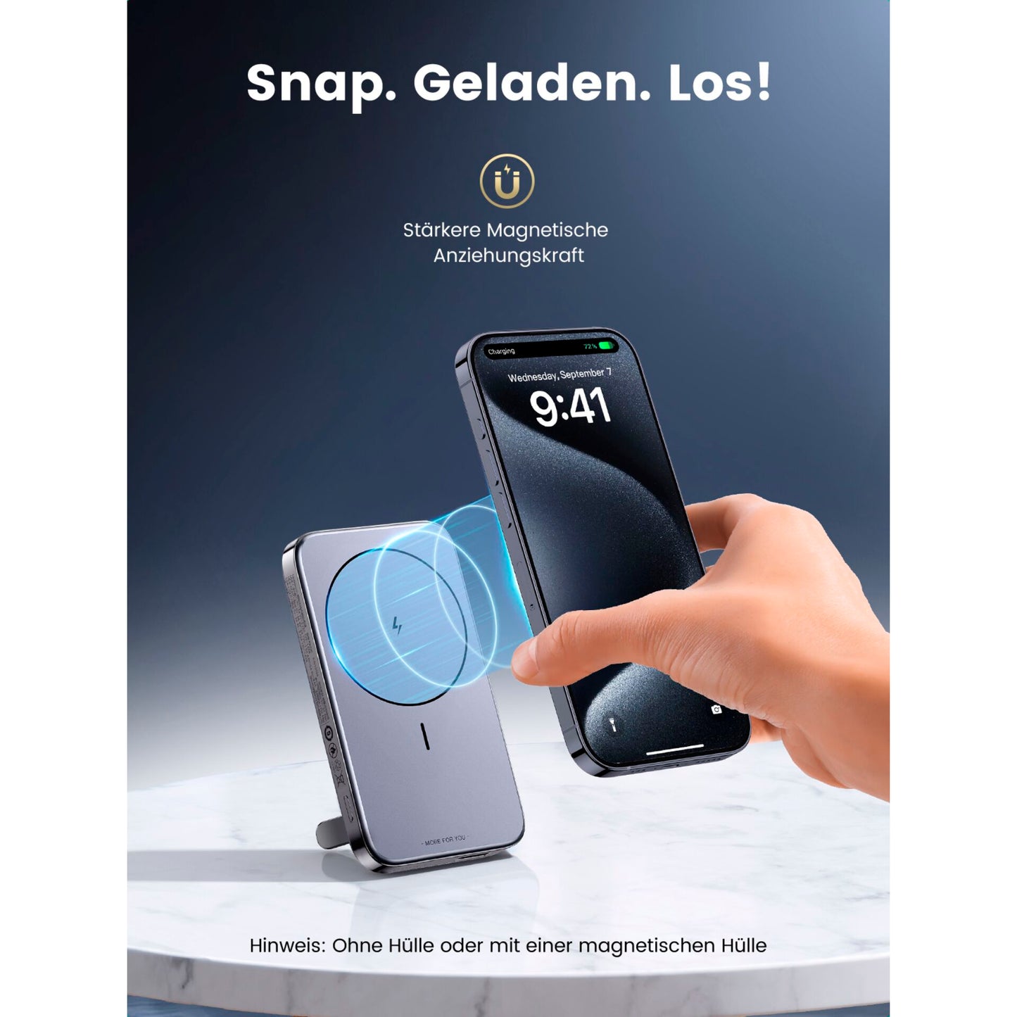 UGREEN 10000mAh Mini Powerbank Wireless 20W with MagSafe grey