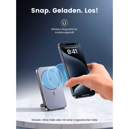 UGREEN 10000mAh Mini Powerbank Wireless 20W with MagSafe grey