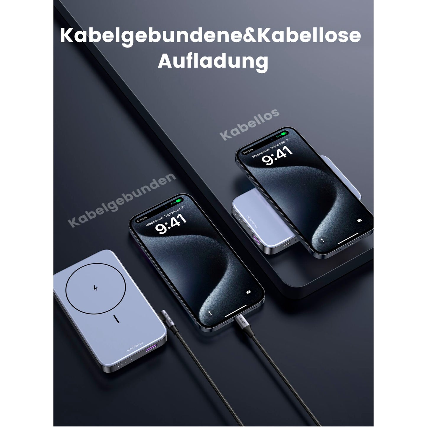 UGREEN 10000mAh Mini Powerbank Wireless 20W with MagSafe grey