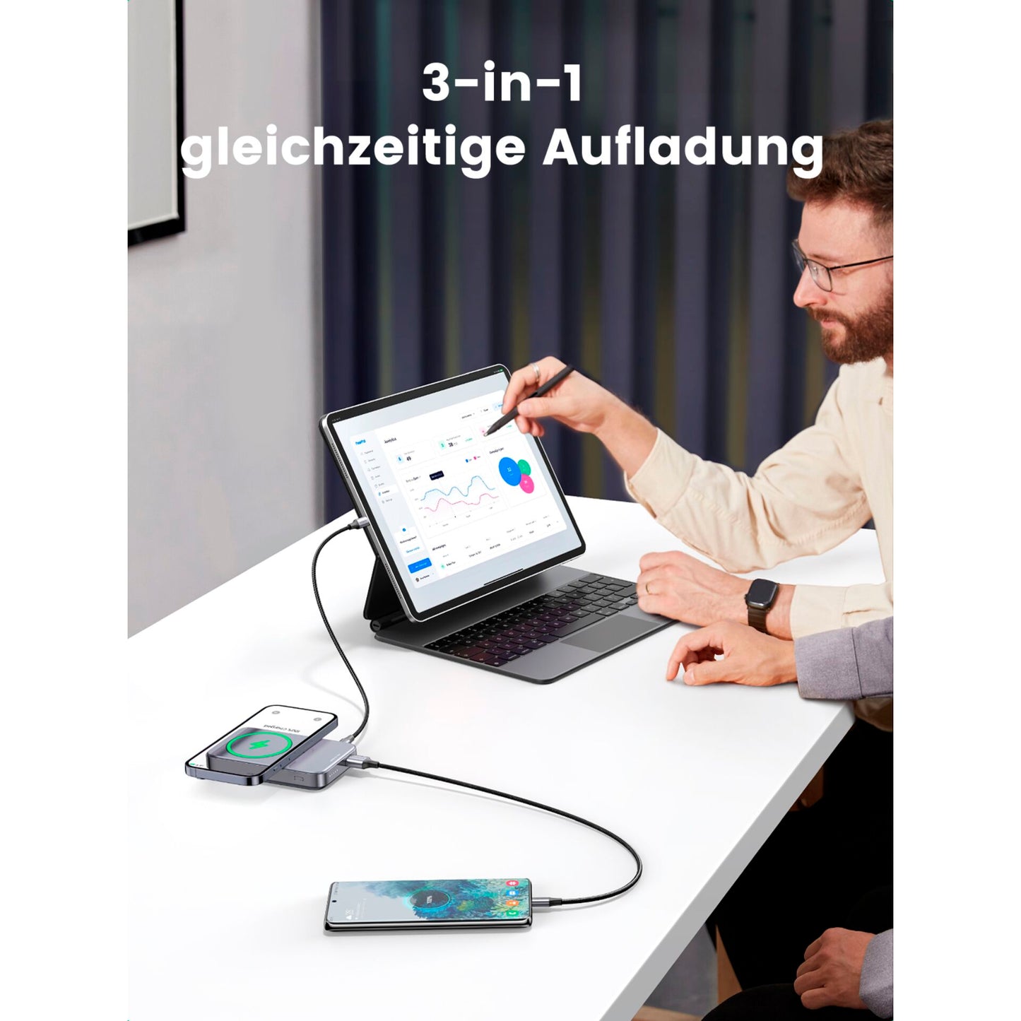 UGREEN 10000mAh Mini Powerbank Wireless 20W with MagSafe grey