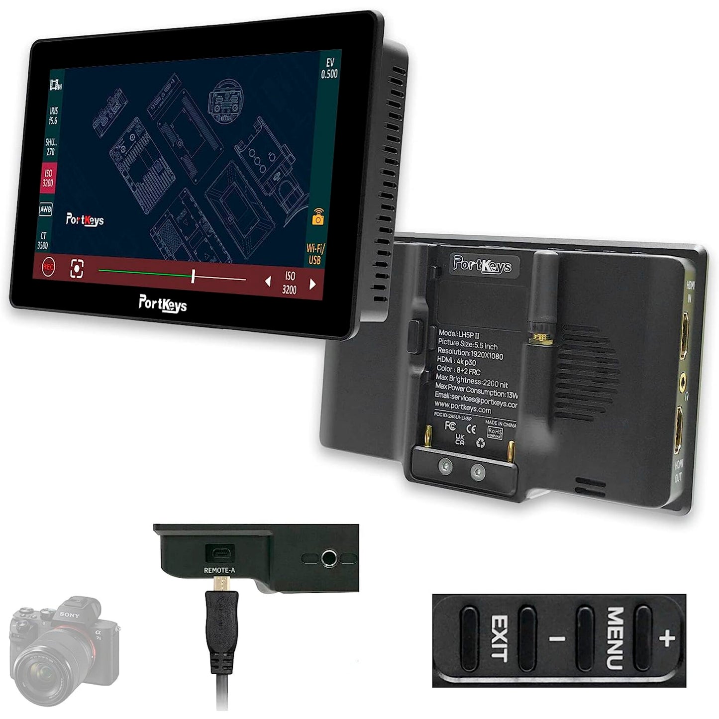 Portkeys LH5P II 5.5 Inch 4K HDMI Touchscreen Monitor