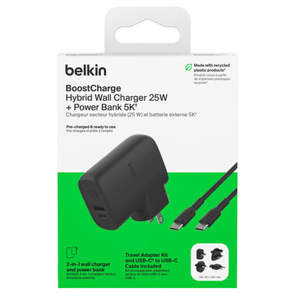 Belkin BOOST Charge Hybrid Dual Charger +Powerbk.BPZ003bt1MBK-B6