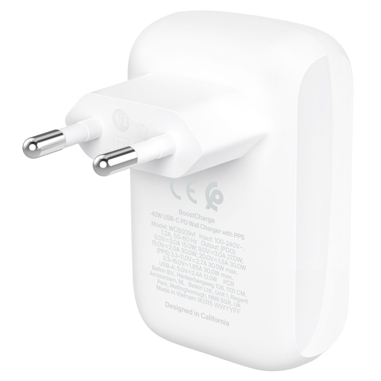 Belkin BOOST Charge 42W Charger 30W USB-C/12W USB-A   WCB009vfWH