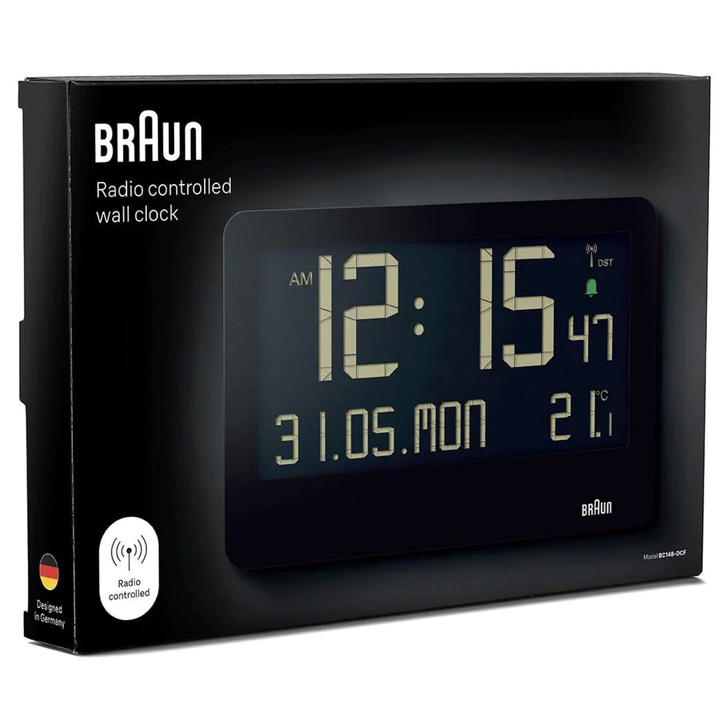 Braun BC 14 black Radio Wall Clock digital