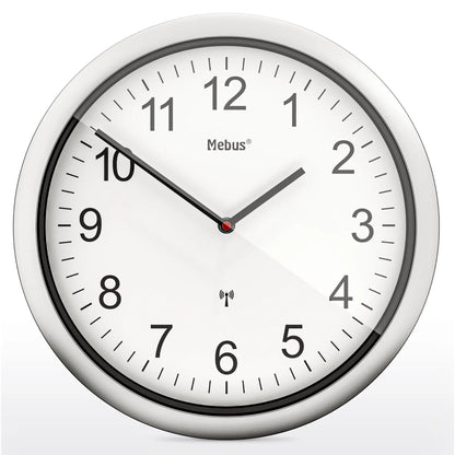 Mebus 19809 radio wall clock white/silver