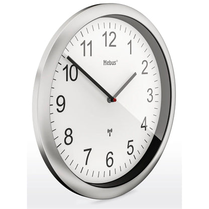 Mebus 19809 radio wall clock white/silver