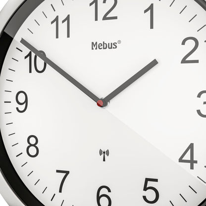 Mebus 19809 radio wall clock white/silver