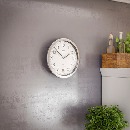 Mebus 19809 radio wall clock white/silver
