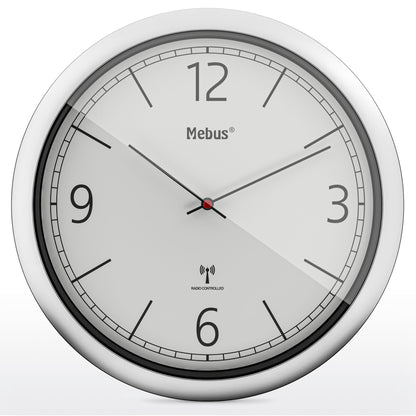 Mebus 19810 radio wall clock grey/silver