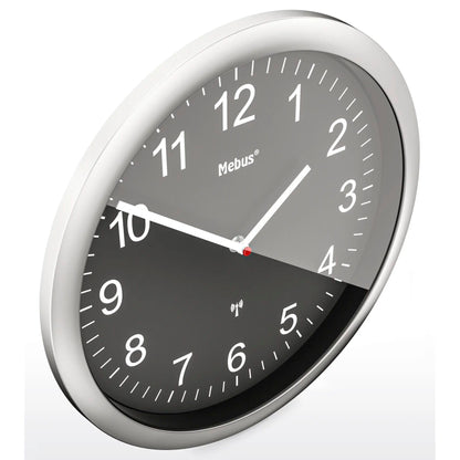 Mebus 19812 radio wall clock black/silver