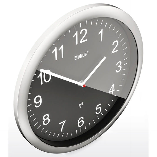 Mebus 19812 radio wall clock black/silver