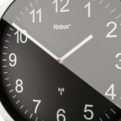 Mebus 19812 radio wall clock black/silver