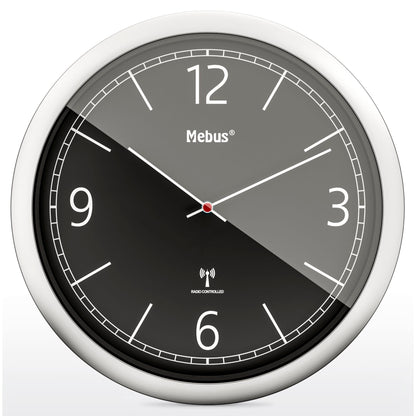 Mebus 19813 radio wall clock black/silver