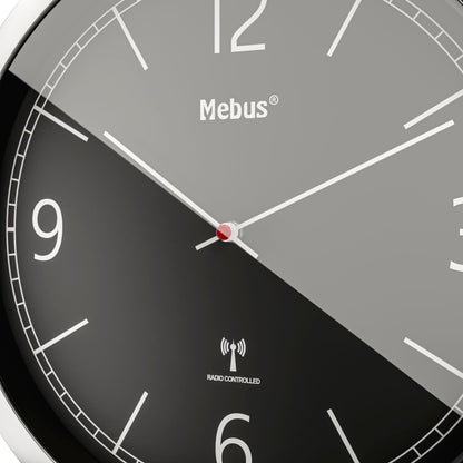 Mebus 19813 radio wall clock black/silver