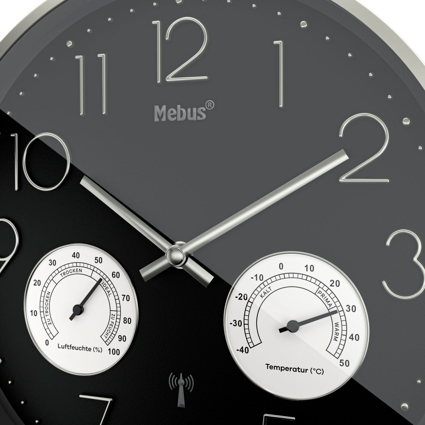 Mebus 12988 radio wall clock with Thermo-Hygrometer