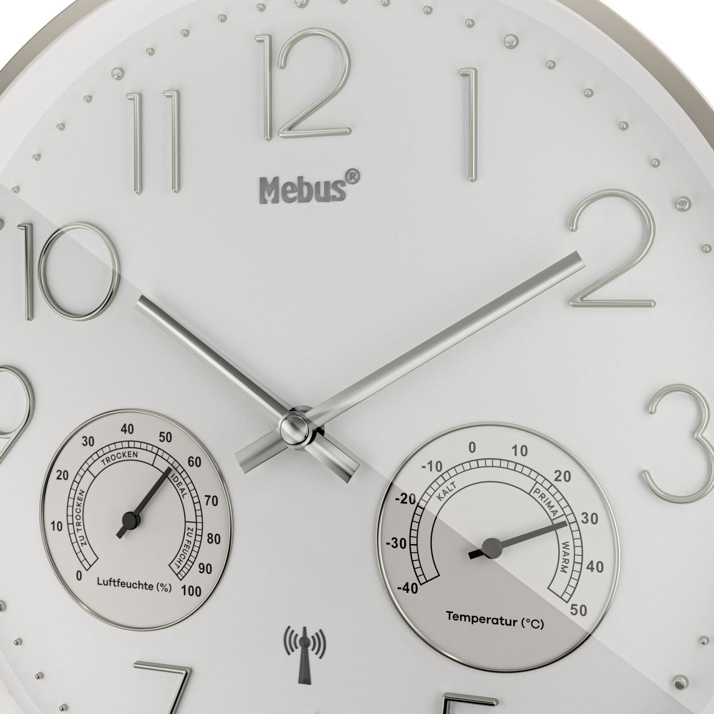 Mebus 12989 radio wall clock with Thermo-Hygrometer