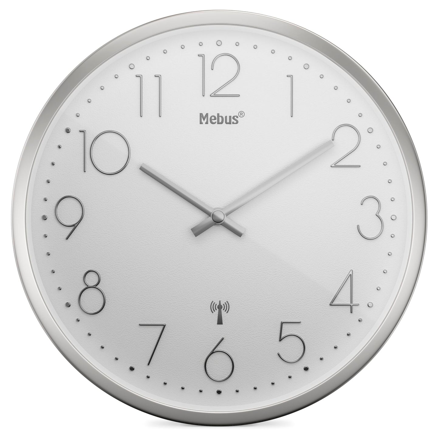 Mebus 19776 radio wall clock Silver/white