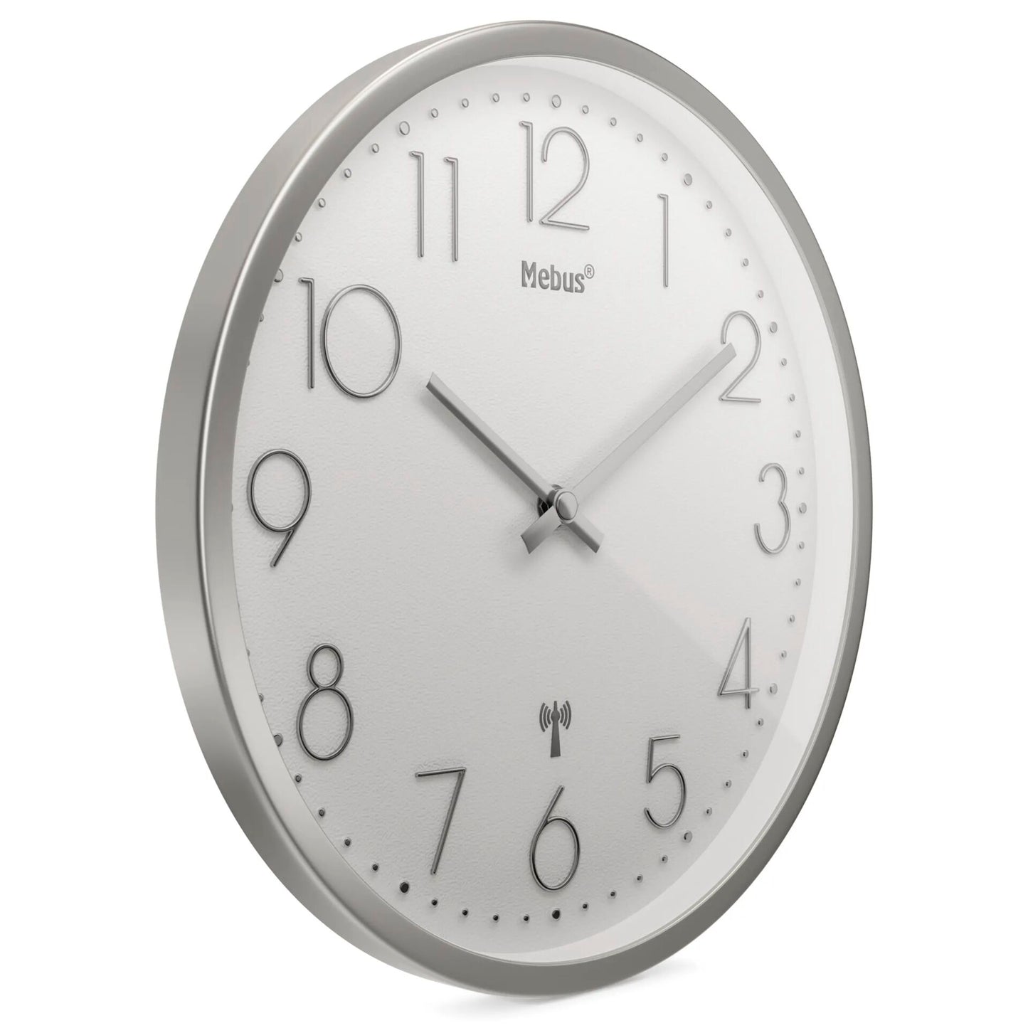 Mebus 19776 radio wall clock Silver/white
