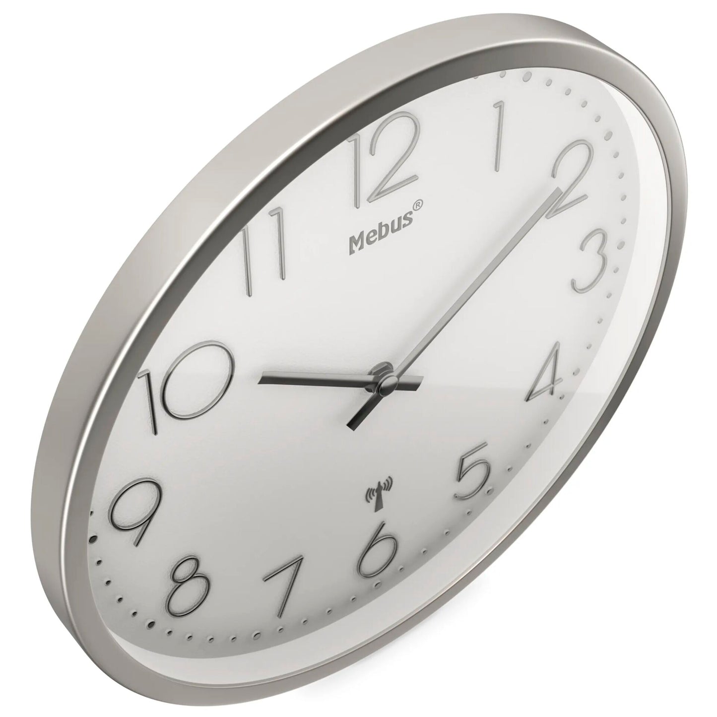 Mebus 19776 radio wall clock Silver/white