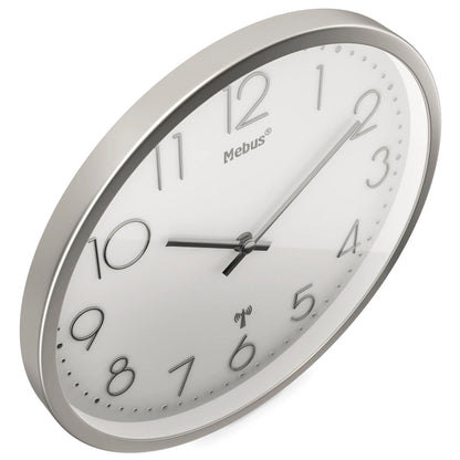 Mebus 19776 radio wall clock Silver/white