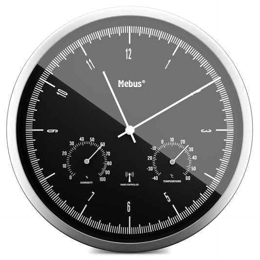 Mebus 19777 radio wall clock with Thermo-Hygrometer