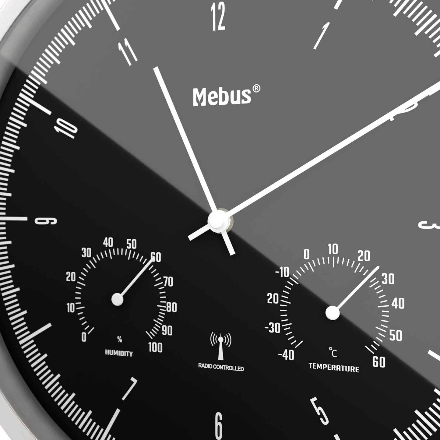 Mebus 19777 radio wall clock with Thermo-Hygrometer