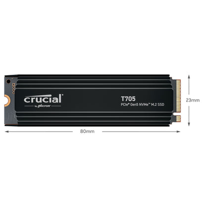 Crucial T705 with heatsink   4TB PCIe Gen5 NVMe M.2 SSD
