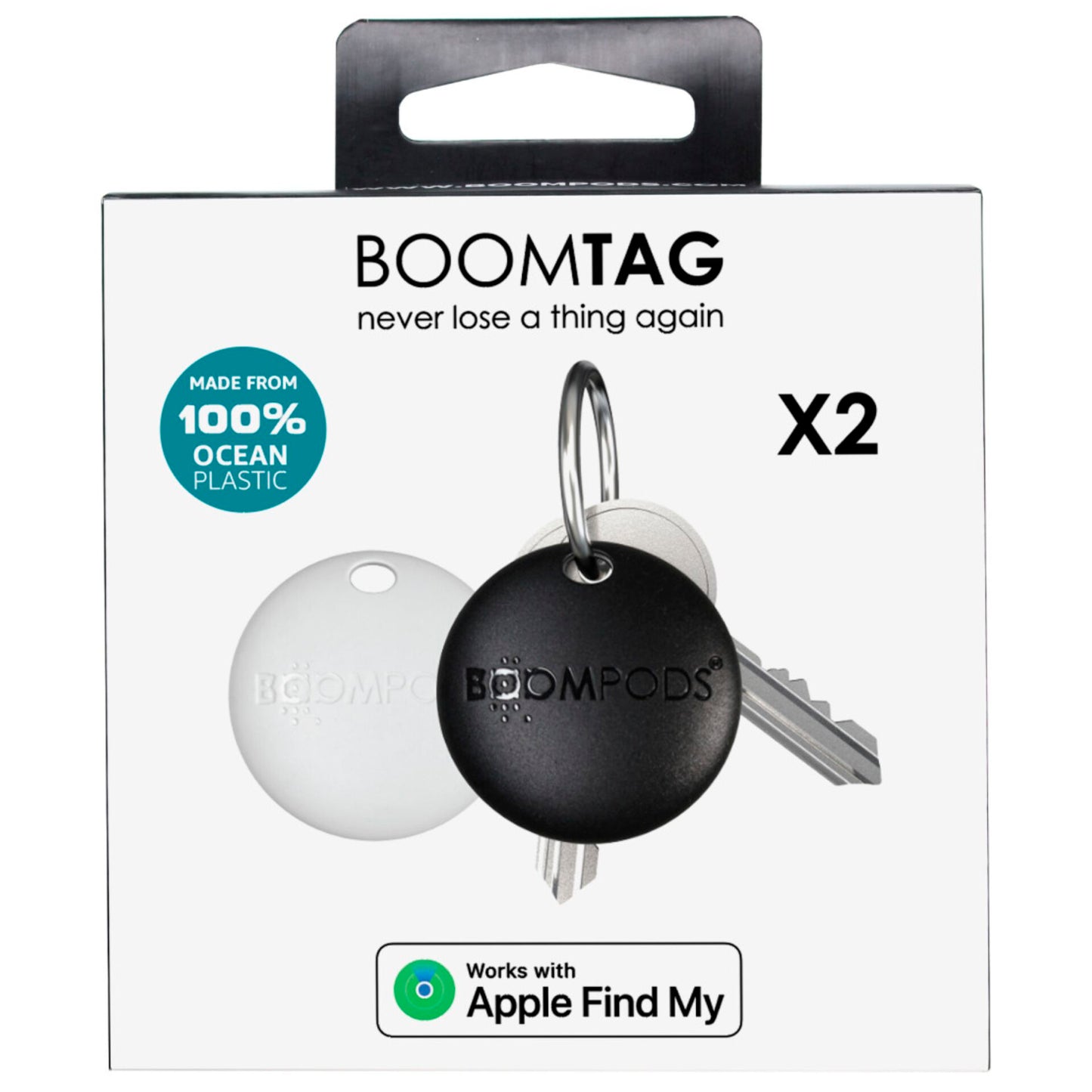 Boompods Boomtag 2 Pack black & white