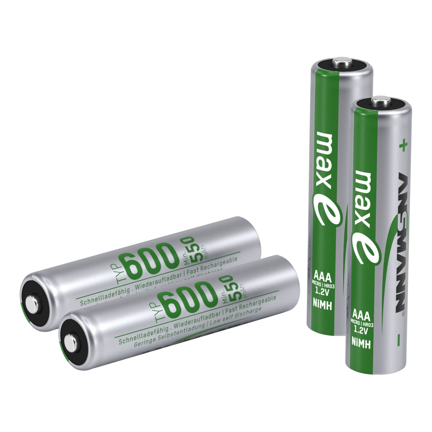 1x4 Ansmann NiMH Accu Micro AAA Typ.600 min.550 mAh   1311-0005