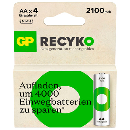 1x4 GP ReCyko+ NiMH Rech.Battery AA 2100mAH, ready to use
