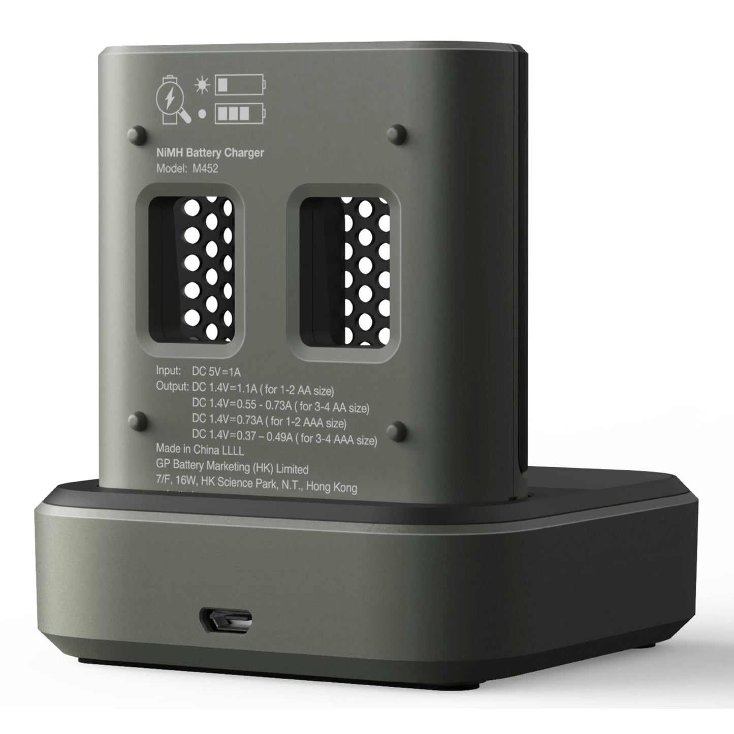 GP ReCyko M452 4-fold LCD-Model Docking St. + 4x AA NiMh 2600mAh