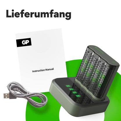 GP ReCyko M452 4-fold LCD-Model Docking St. + 4x AA NiMh 2600mAh