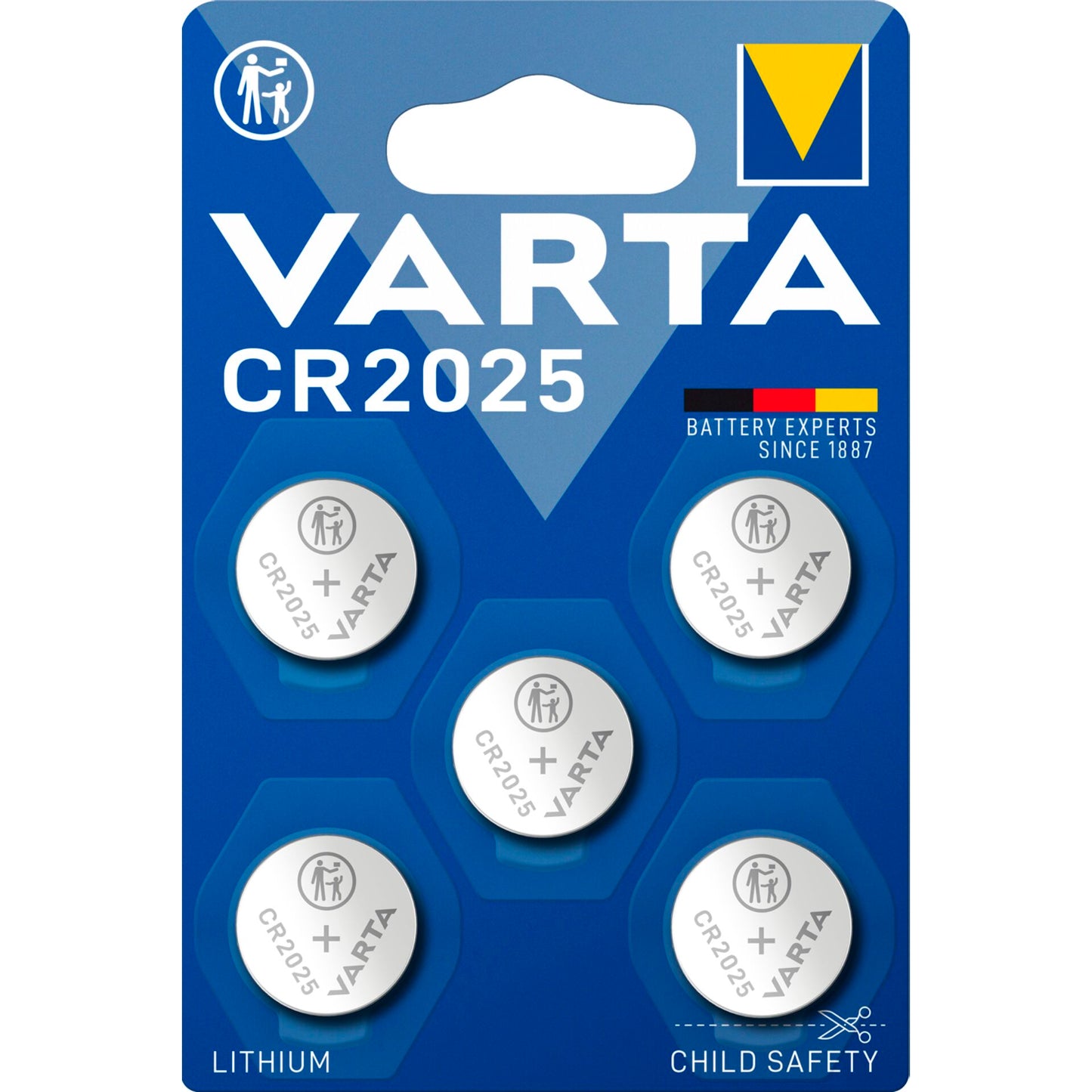 1x5 Varta electronic CR 2025 Lith. Coin Battery 06025 101 415