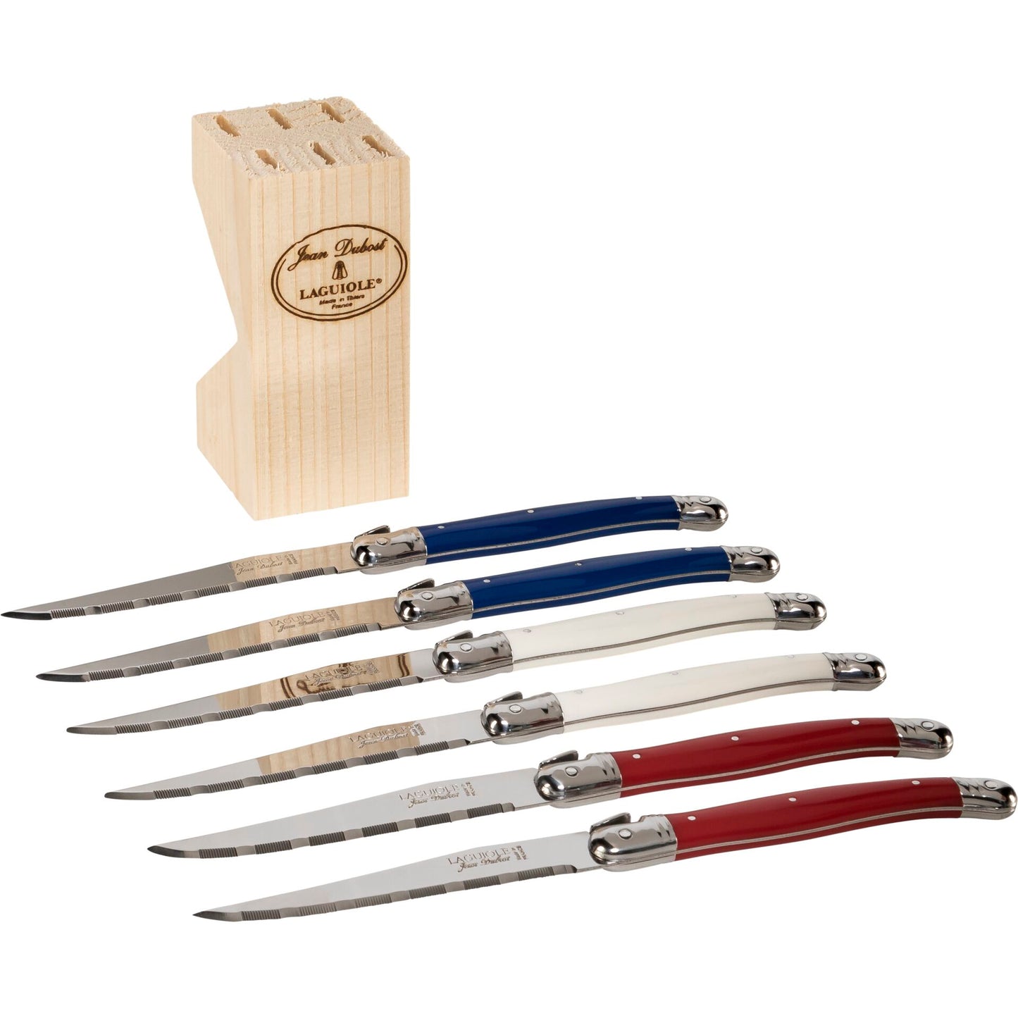 Laguiole Jean Dubost Knife Set 6 pcs., Mixed Colours