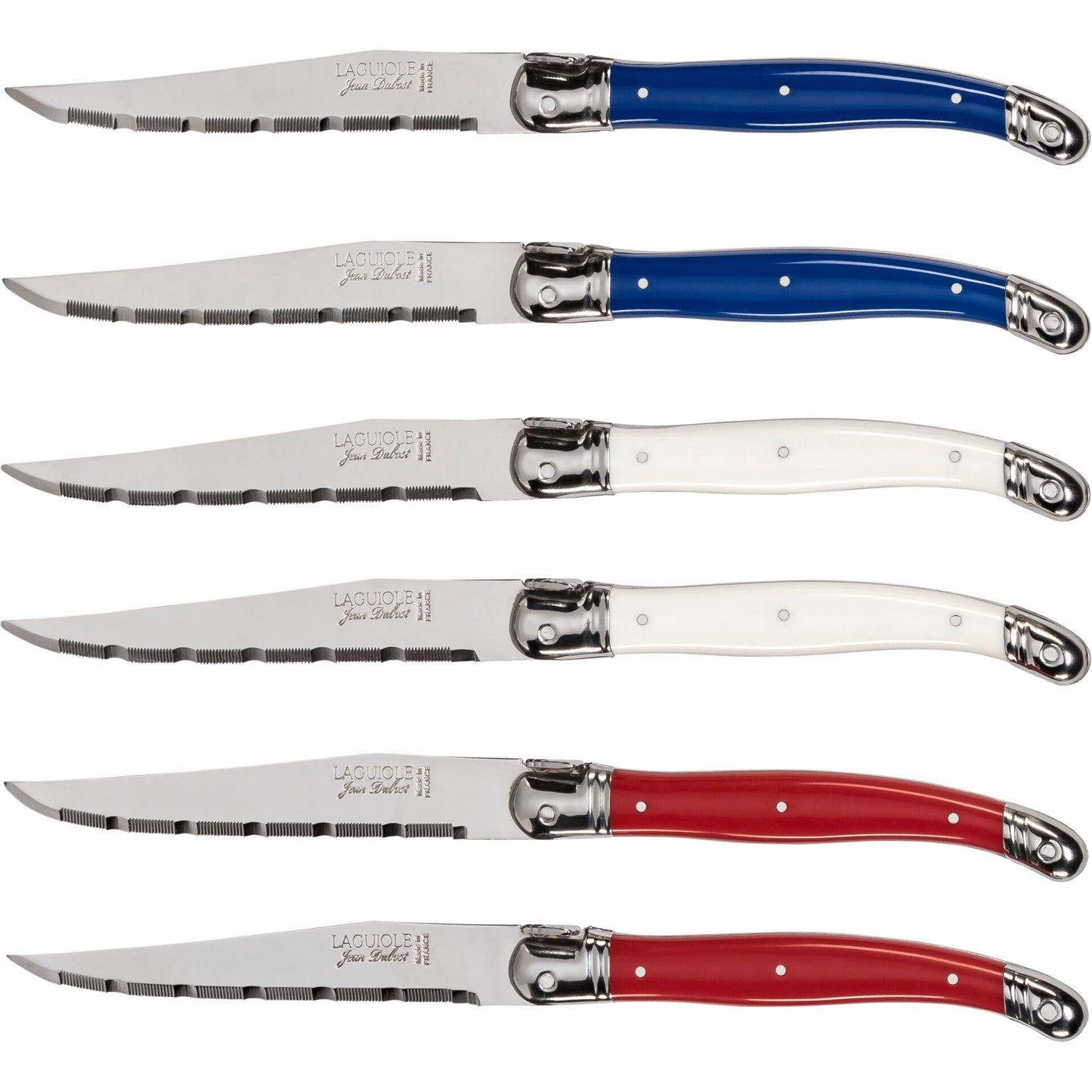 Laguiole Jean Dubost Knife Set 6 pcs., Mixed Colours
