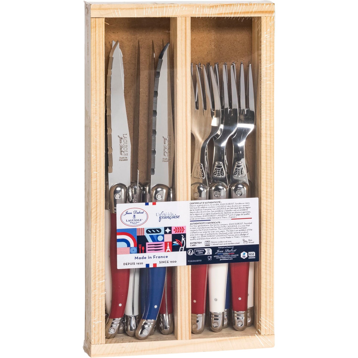 Laguiole Jean Dubost Set 12 pcs. 6 Knives + Forks